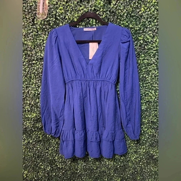 NWT - Abercrombie & Fitch Long-Sleeve Babydoll Ruffle Mini Dress - Size XXS - Picture 4 of 9
